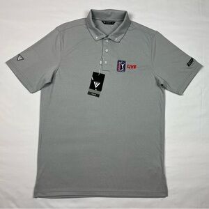 Levelwear PGA Tour ESPN Mens Golf Polo Shirt Sz Medium Light Grey NWT A6